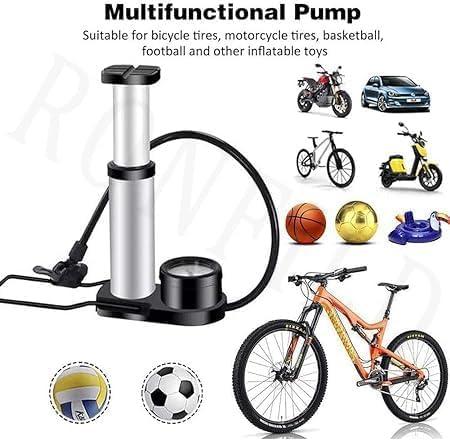 High Pressure Foot Air Pump with Gauge Heavy-Duty Foot Bike Pump