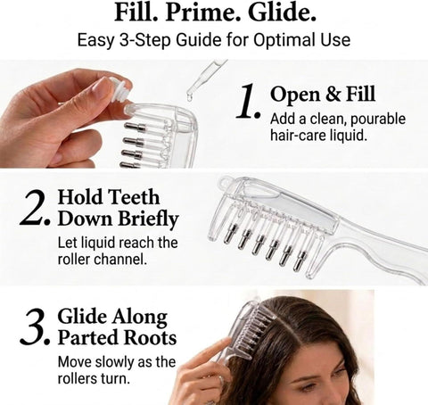 Transparent Hair Scalp Applicator Comb, Manual Scalp Stimulator, Hair Growth Scalp Massage Comb, Deep Scalp Massage Tool